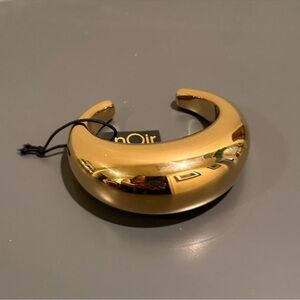 nOir Shiny Gold Crescent Statement Cuff